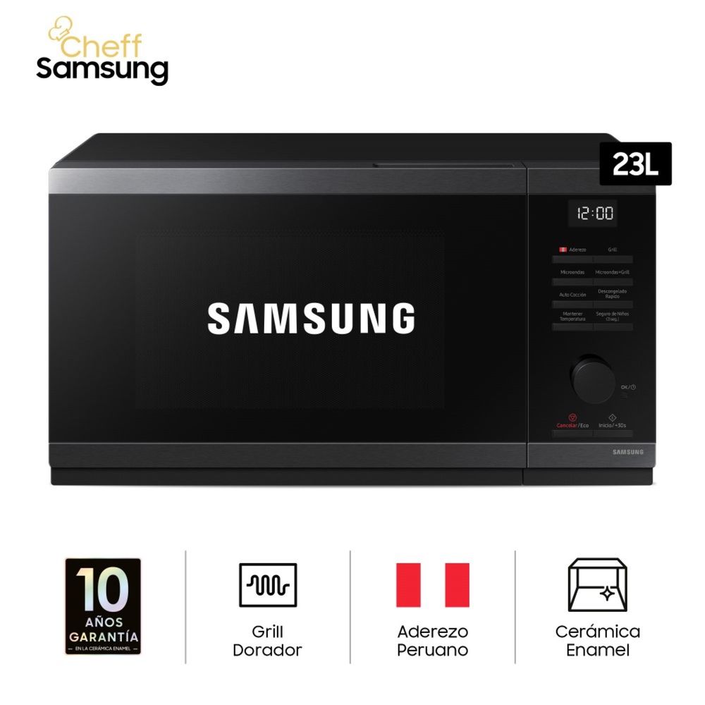 Horno Microondas Samsung MG23DG4524AGPE 23L Black Stainless Steel