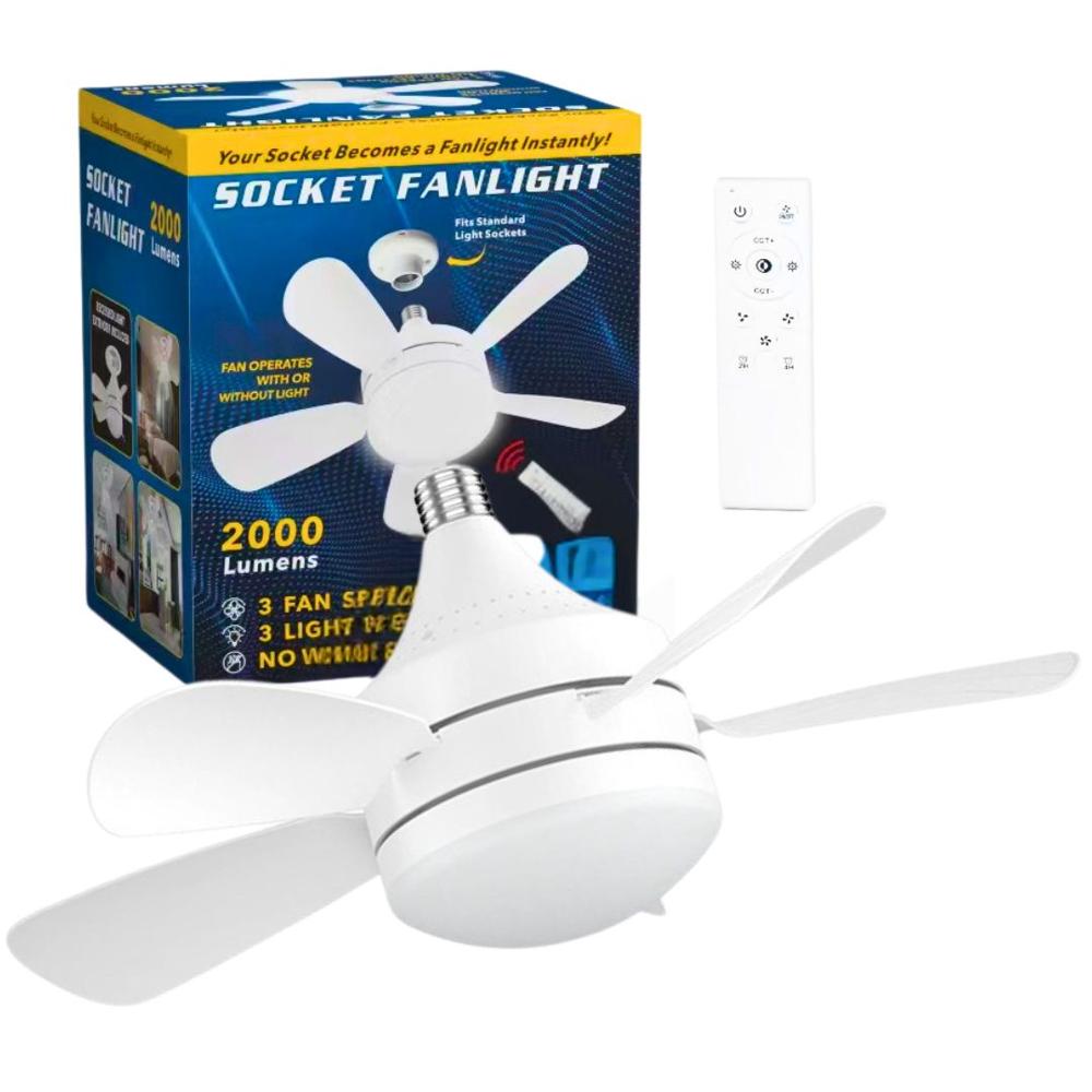 Ventilador con Luz Led de Techo 2000 Lm 3 Colores con Control CP-FS04