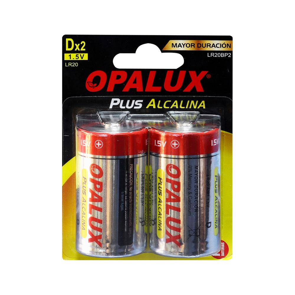 Pila Alcalina Tipo D 1,5V LR20BP2 OPALUX