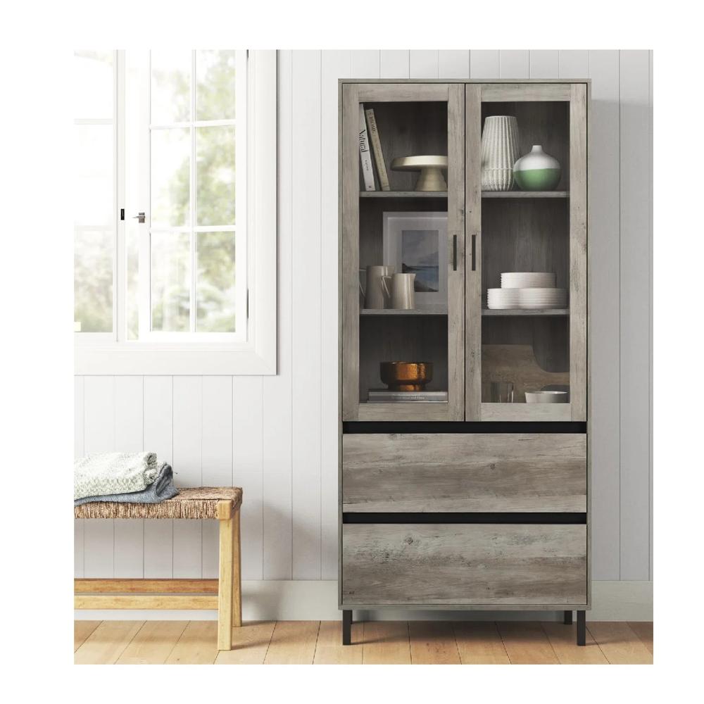 Vitrina-Rustica-TU-MESITA-Paris-color-Gris-oscuro-2-puerta-2-cajones Vitrina-Rustica-TU-MESITA-Paris-color-Gris-oscuro-2-puerta-2-cajones