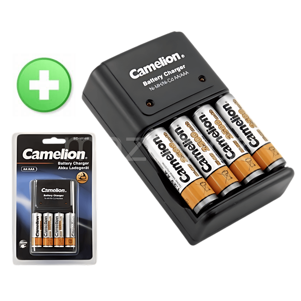 Cargador de Pilas/Batería Camelion AA/AAA + 4 Pilas AAA 2300mAh