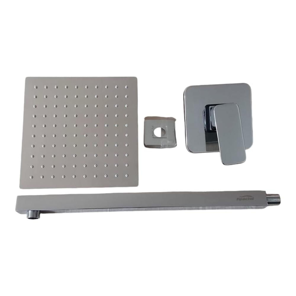 COMBO Set Mezcladora Monocomando Ducha Completa Acero Brillante