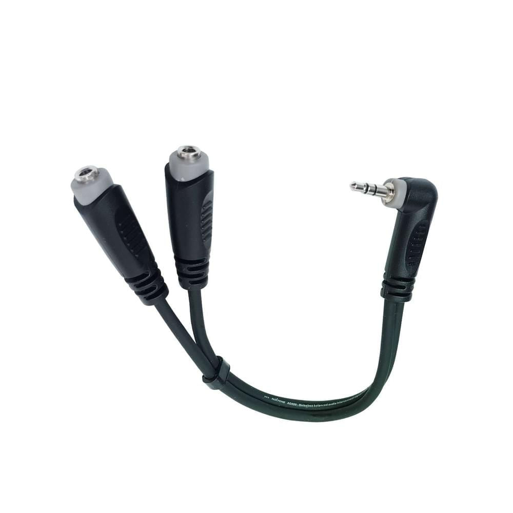 Cable 2 Jack Stereo 3.5mm a Plug Stereo Tipo L 3.5mm 20cm RAYC400AL0.2 ROXTONE