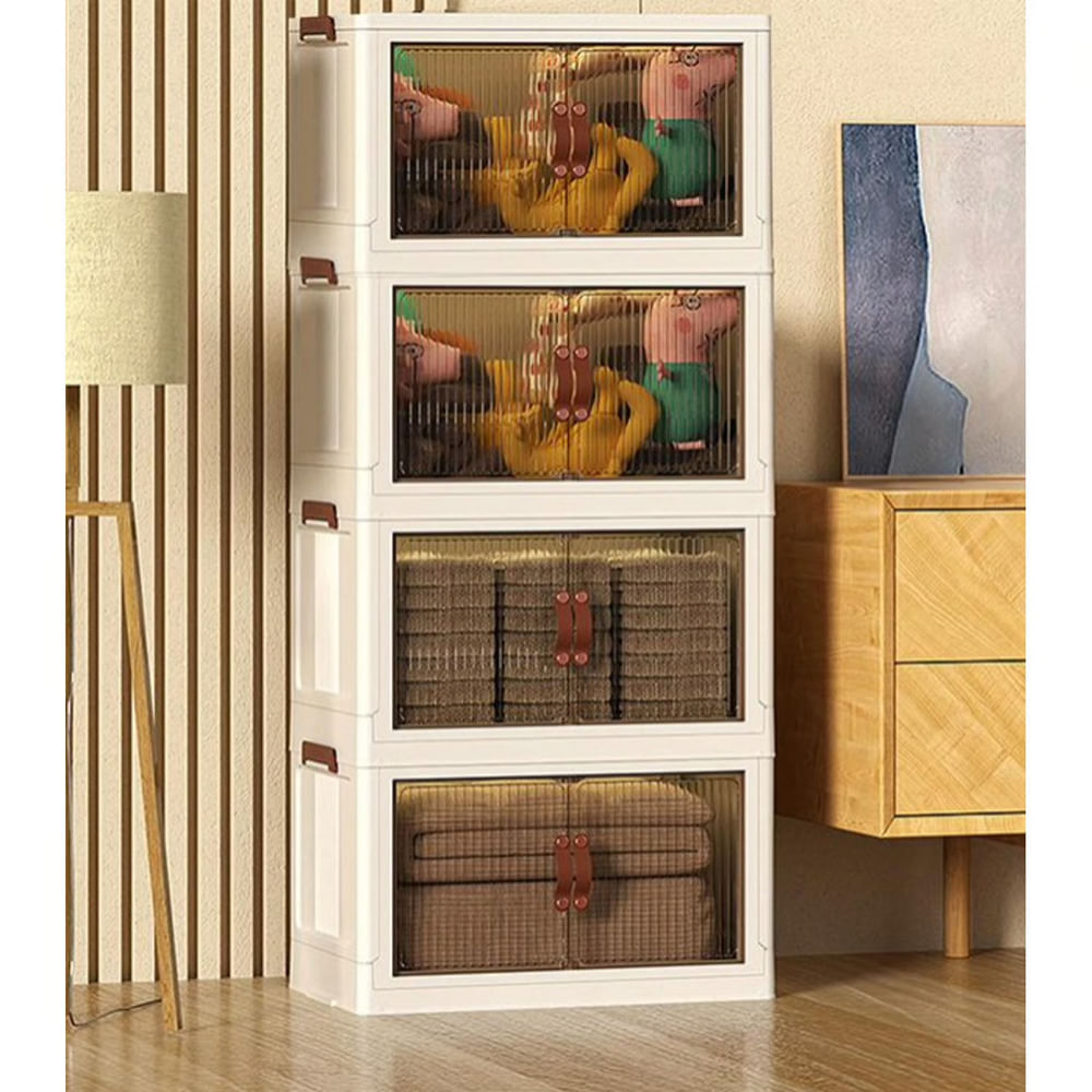 Gabinete de Almacenamiento Caja Organizadora De 4 Niveles - Color Blanco