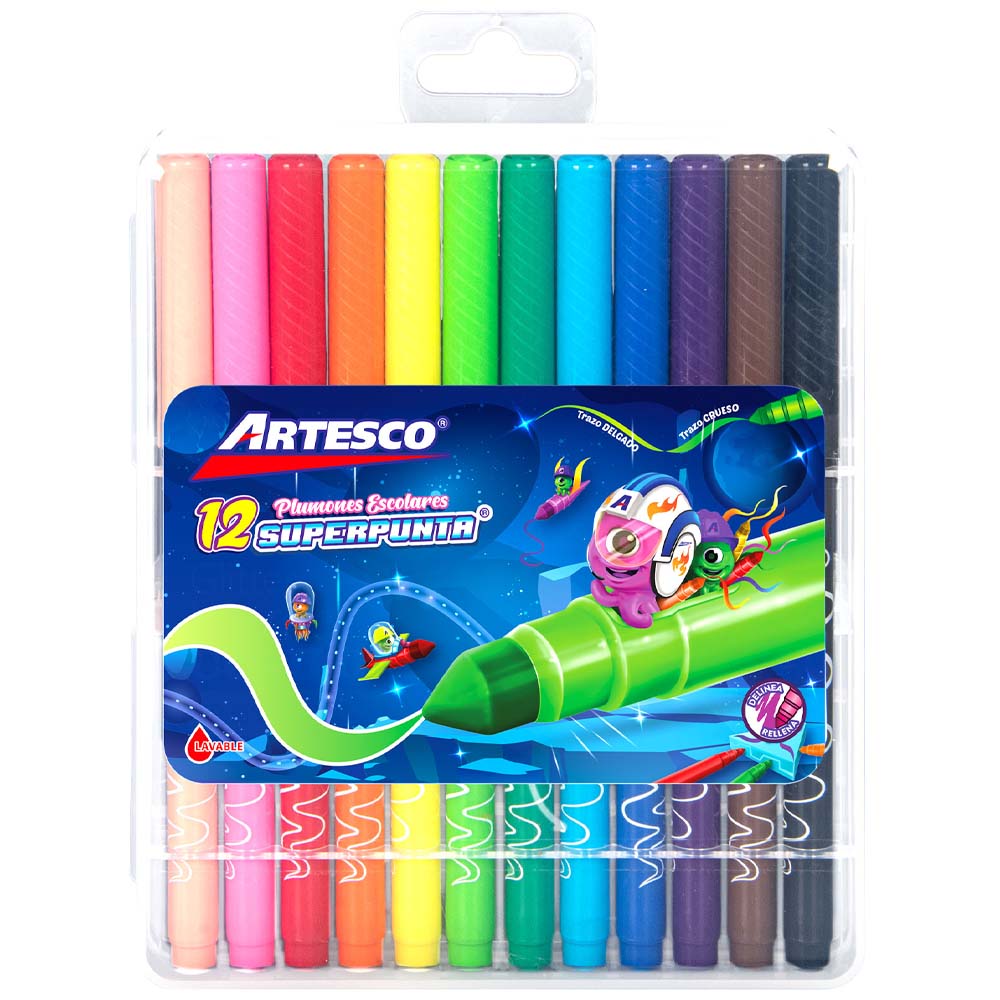 Plumon Superpunta 45 ARTESCO  x12 Unidades  Cja Pla