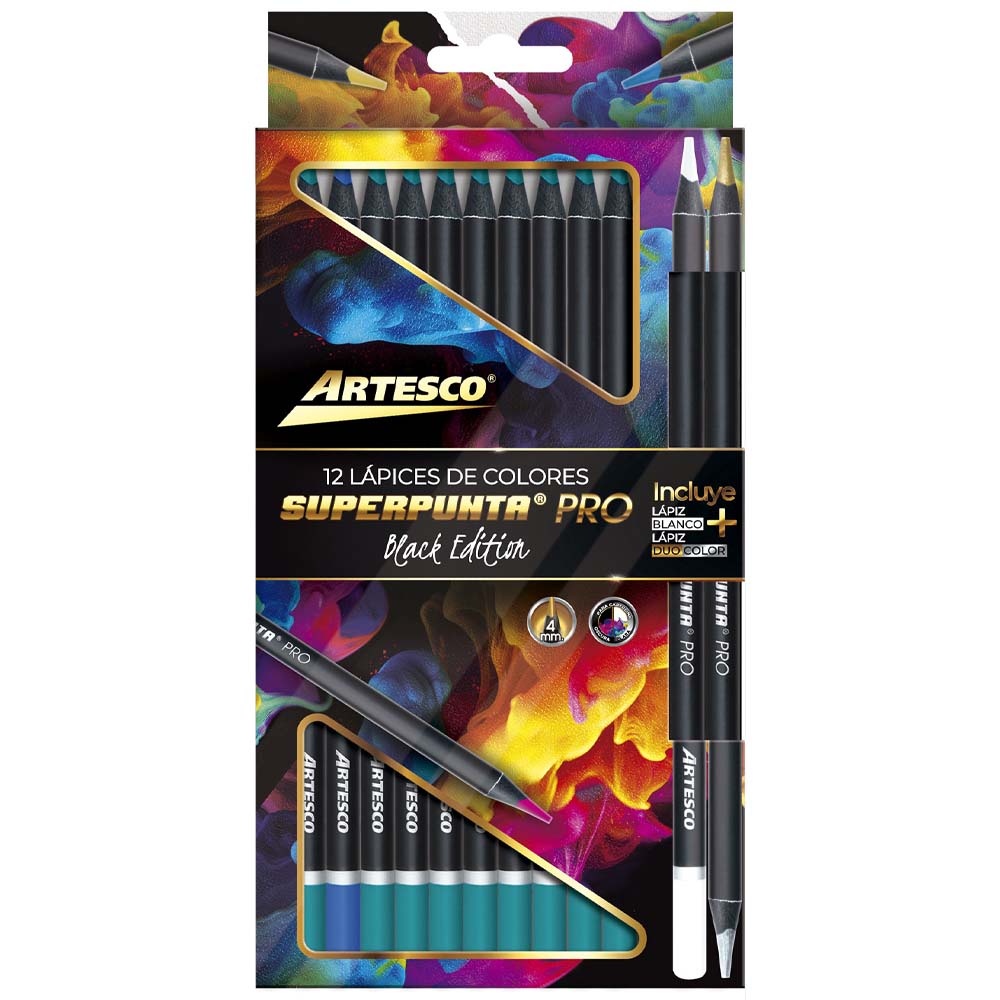 Colores Superpunta Pro ARTESCO Black Edition 12un