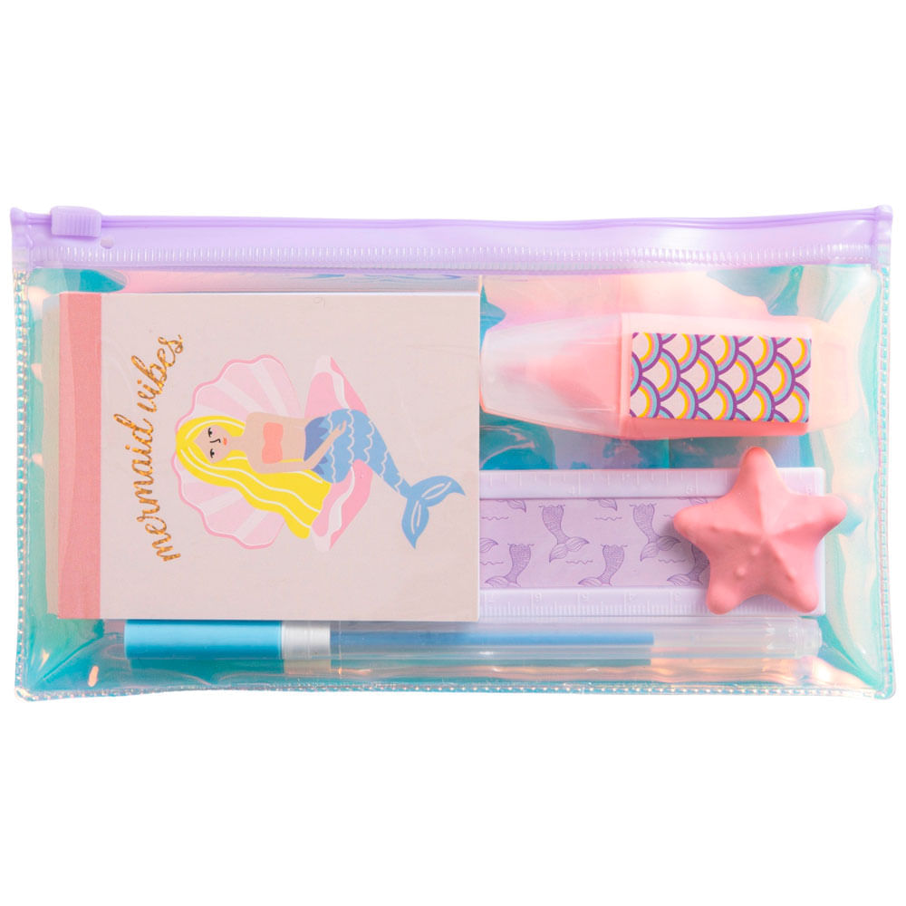 Pack Escolar CLASS & WORK Stationary Mermaid Vibes Estuche 1un