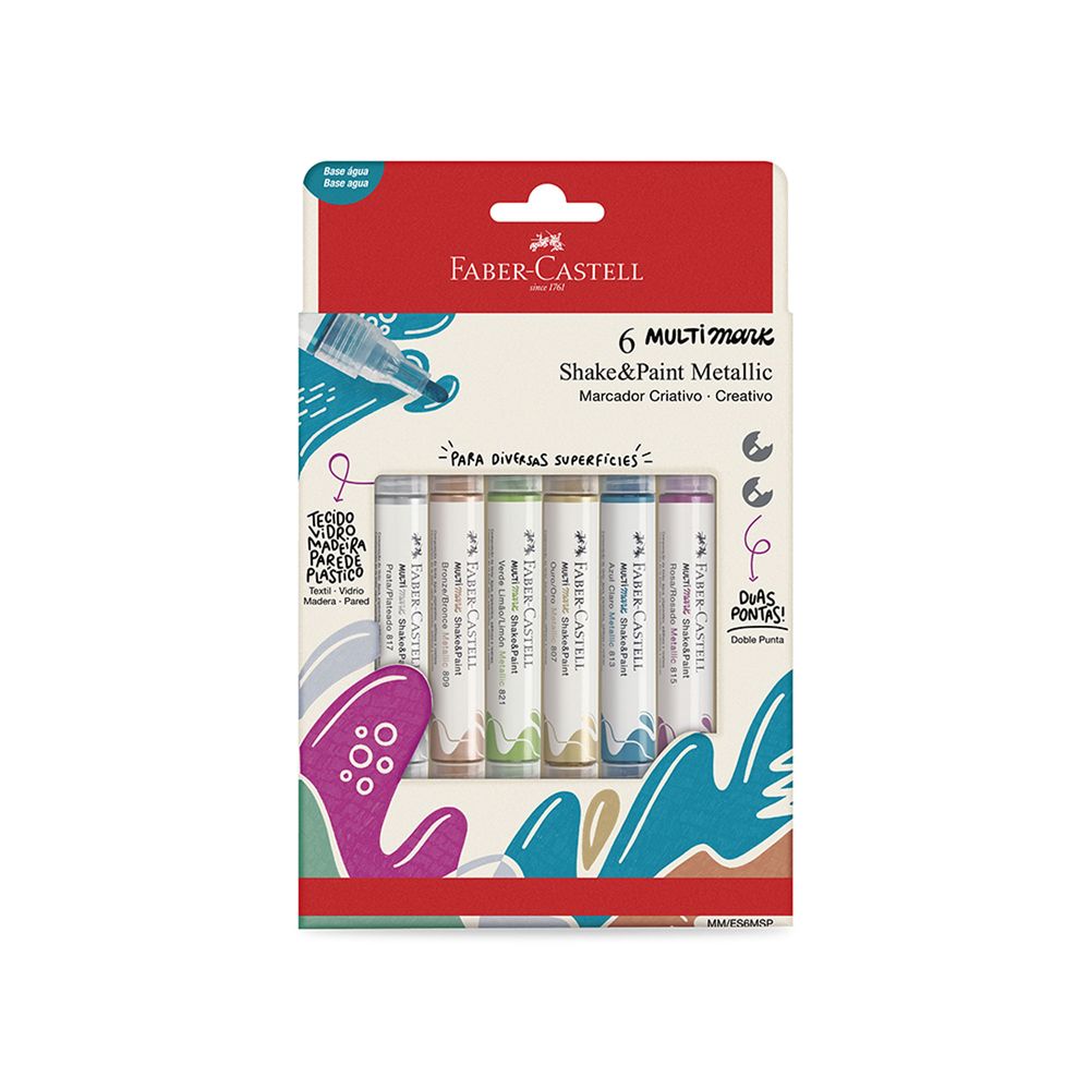 Multimark Shake And Paint Metalicos FABER CASTELL X6