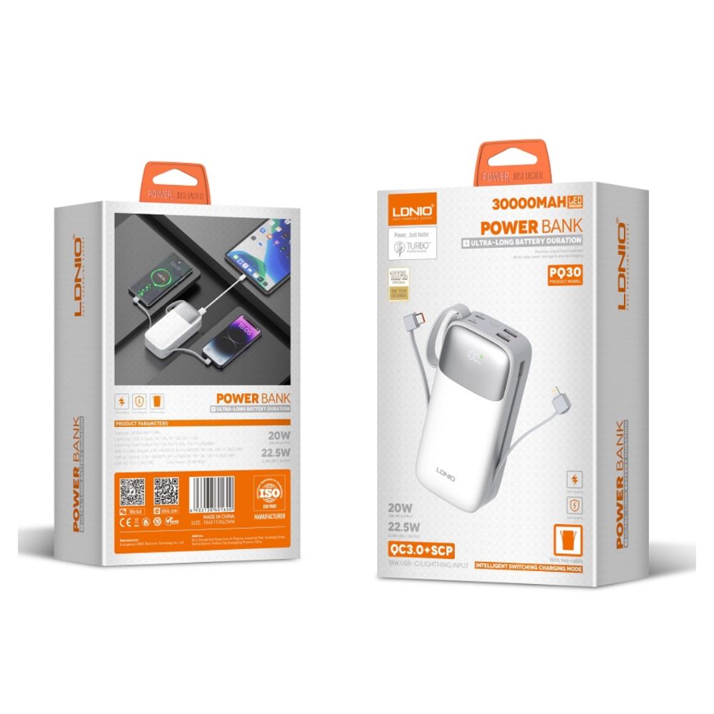 Power bank Carga Rápida 30000 mAh PQ30 Ldnio
