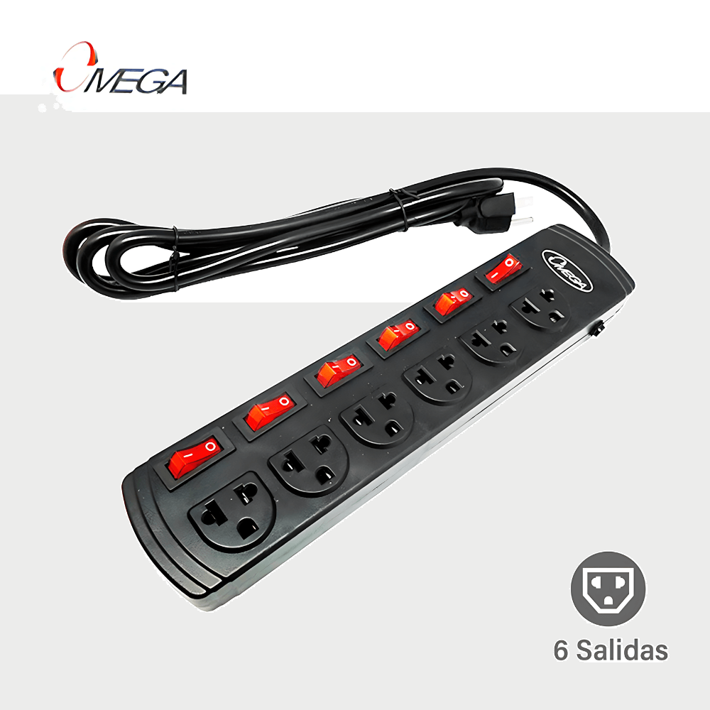 Omega Supresor De Picos 6 Tomas Proteccion Contra Sobretensione