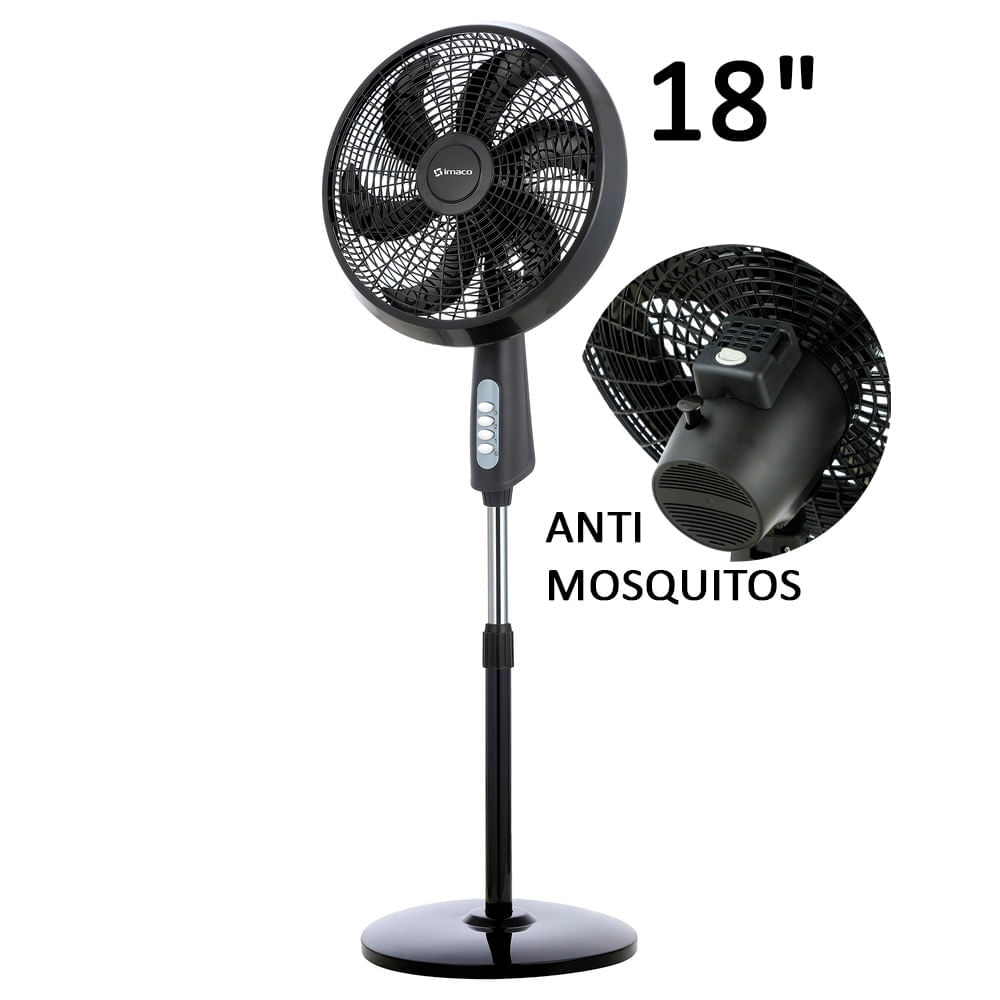 Ventilador Pedestal  18"" Antimosquitos Imaco 85W FSM7518MK Negro