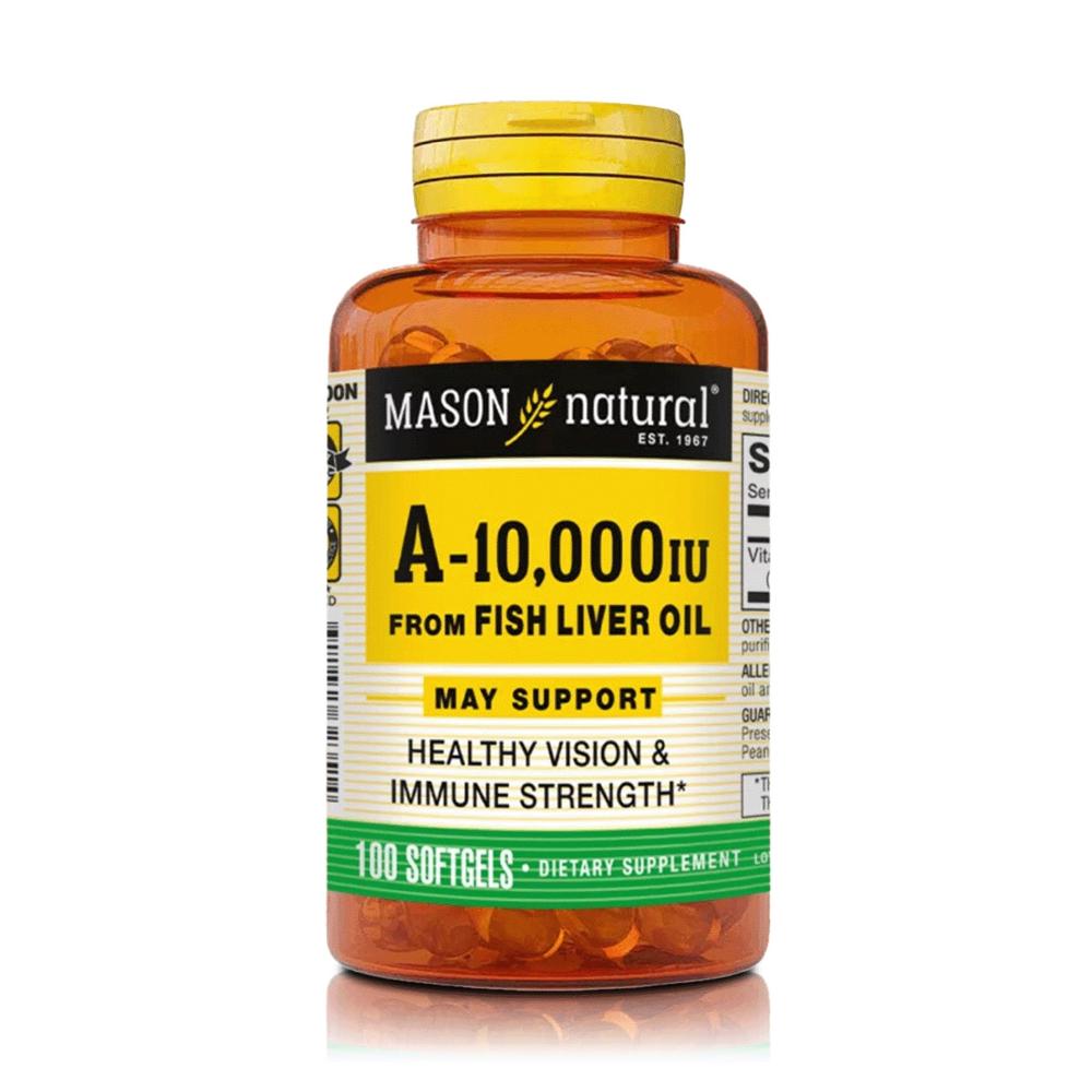 Vitamina A 10,000 Ui - Visión E Inmunidad (100 Softgels) - Mason Natural