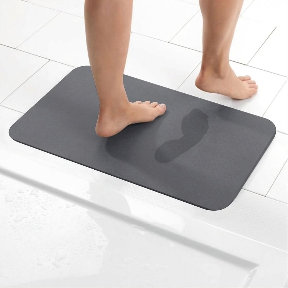 Alfombra de Baño Súper Absorbente Gris HogarMás