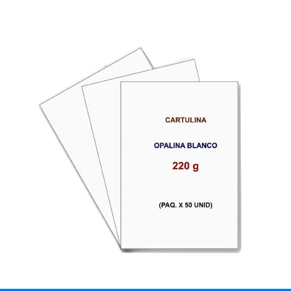 Cartulina Opalina Blanca de 220GR - Paquete de 100 und