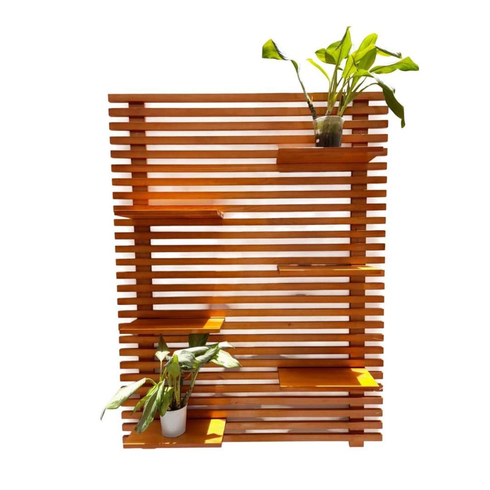 jardin vertical para pared en madera
