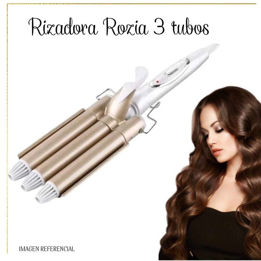 Rizadora Rozia de Cabello Tenaza 3 Tubos