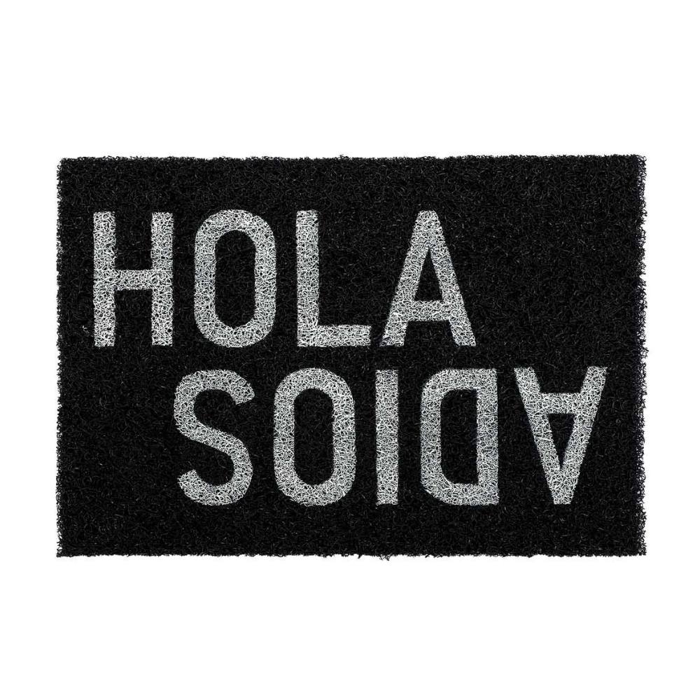 Felpudo de PVC Atrapa Mugre Negro Hola/Adios Negro 40x60cm Orange