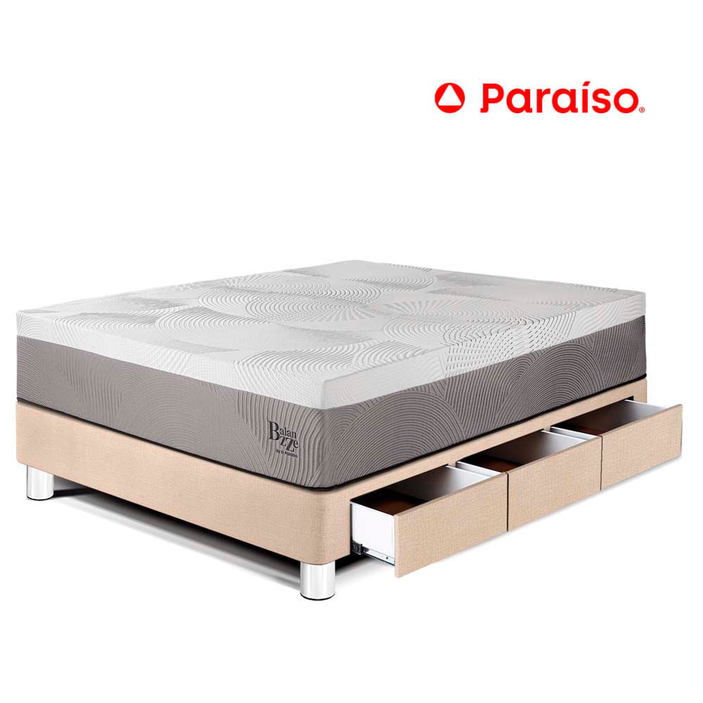 Cama con Cajones Balanzze 1.5 Plazas  Champagne