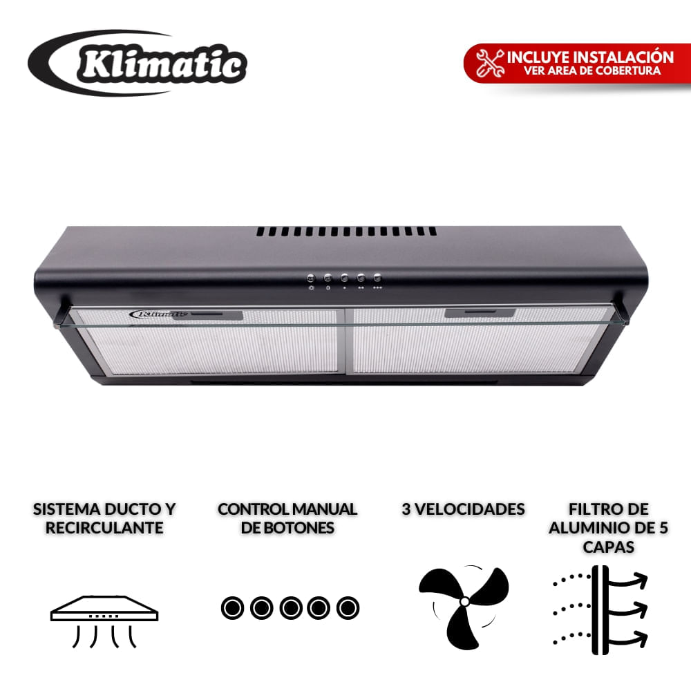 Campana Lineal CK601NE/M Negra