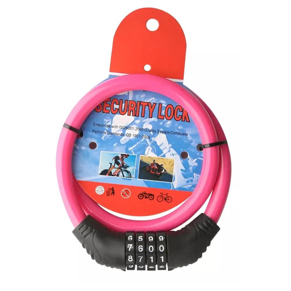 Cadena de Alambre de Acero para Bicicleta y Casco de Motocicleta 60 Cm Rosado