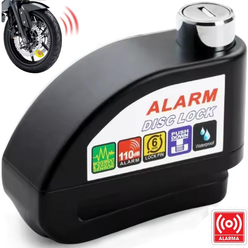 Candado de Disco pesado para moto Alarma Motocicleta Bici Pulsar - NEGRO