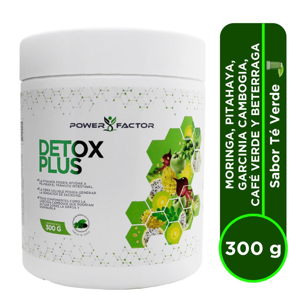SUPLEMENTO POWER FACTOR POLVO DETOX PLUS DESINTOXICANTE NATURAL FRASCO 300 G