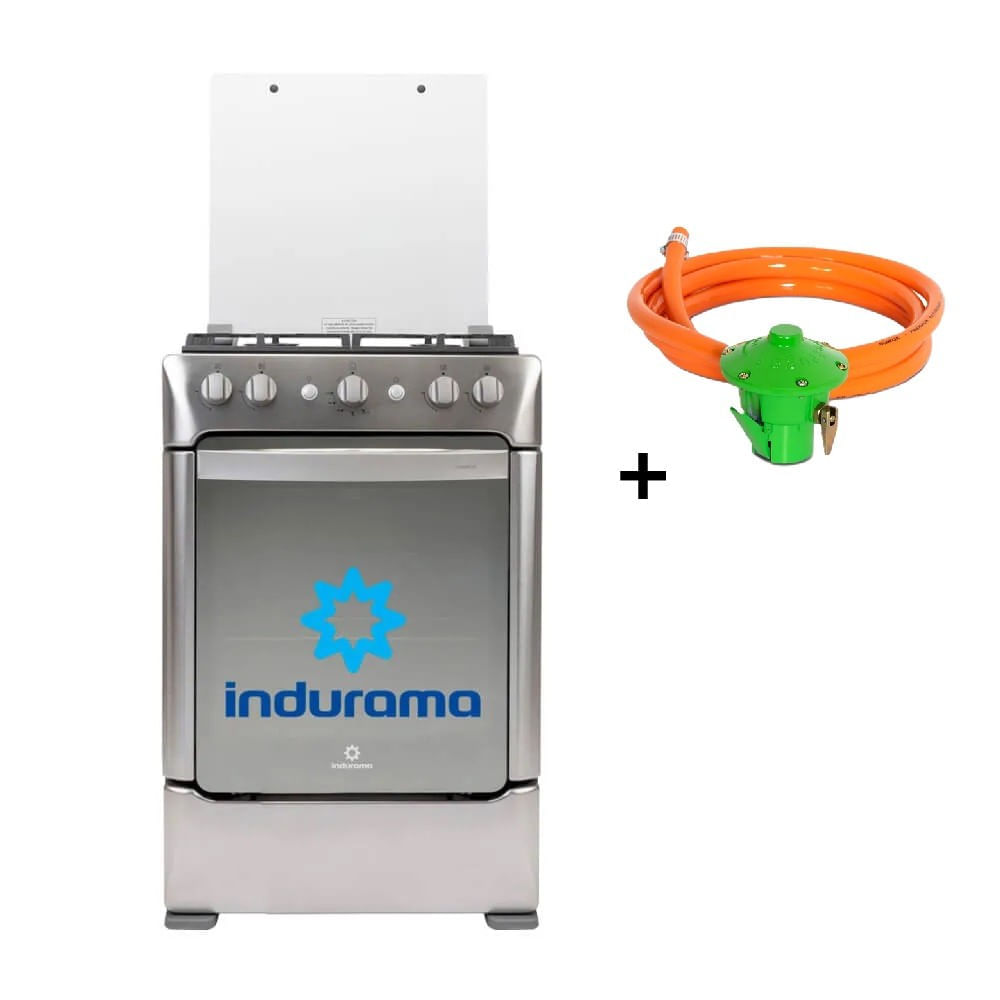 Cocina a Gas Indurama Granada Zafiro 4 Hornillas con Enc. Electrico. + Kit de Valvula