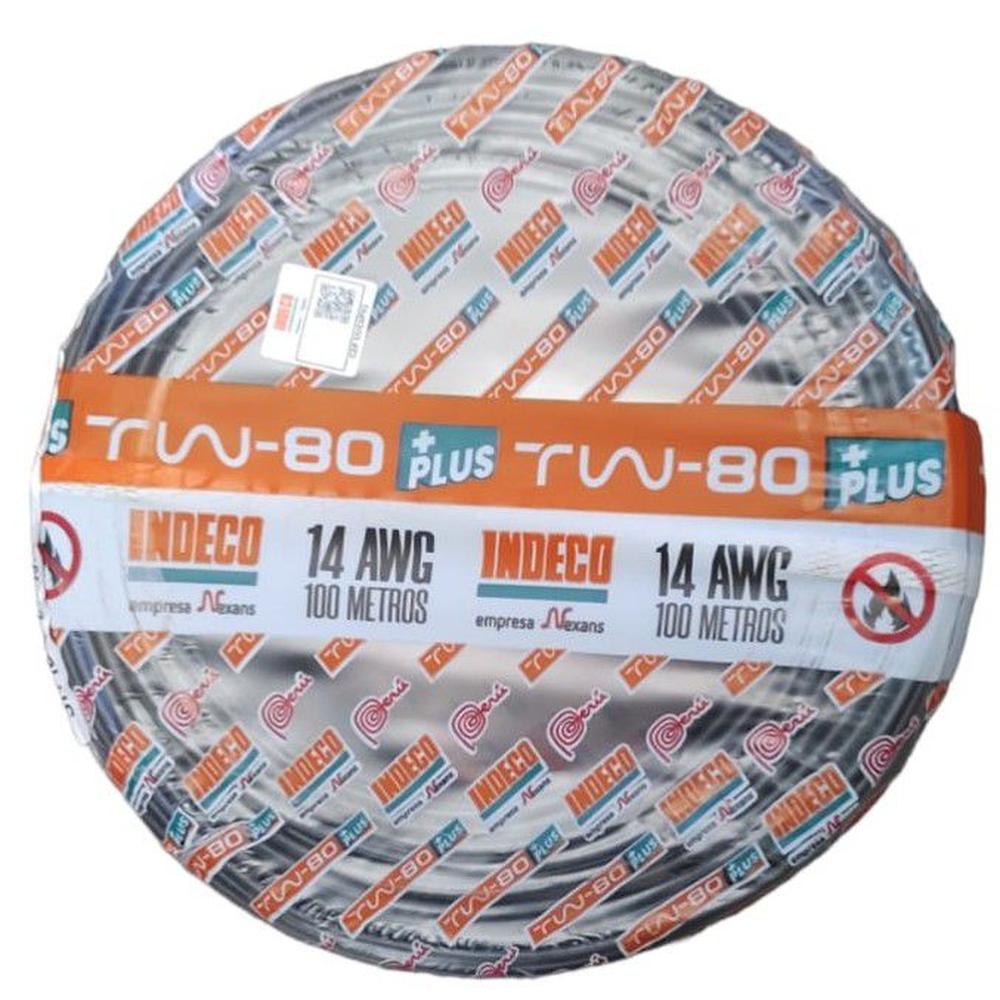 Cable Tw-80 Plus 450/750V 14 Awg Indeco - Negro