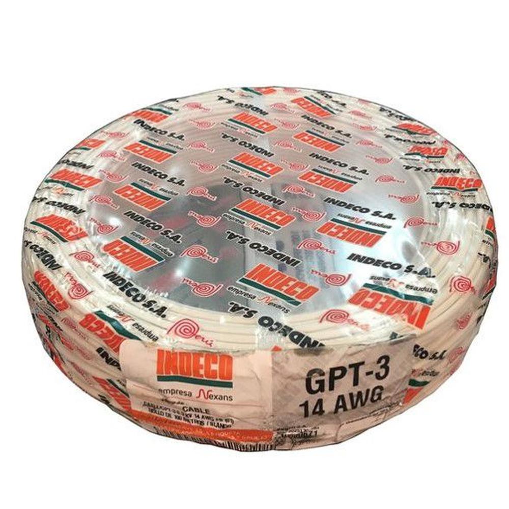 Cable Gpt14 Automotriz Indeco Gpt-14 Awg - Blanco