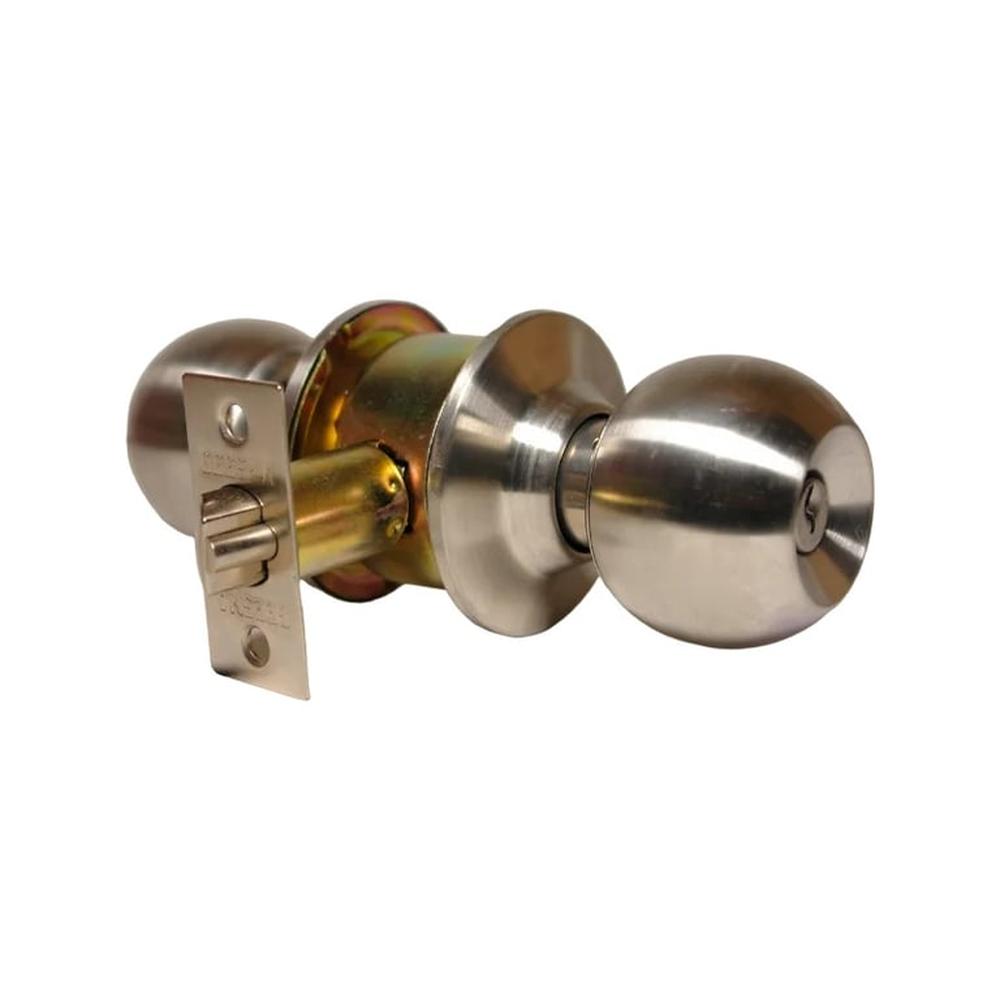 Cerradura T/Bola C/Botón Cromo p/Dormitorio C/Llave C&A