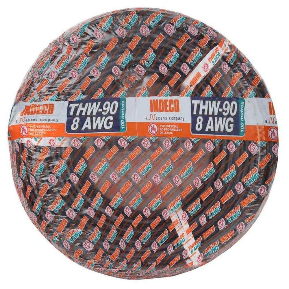 Cable Thw-90 Plus 450/750V 8 Awg Indeco - Negro