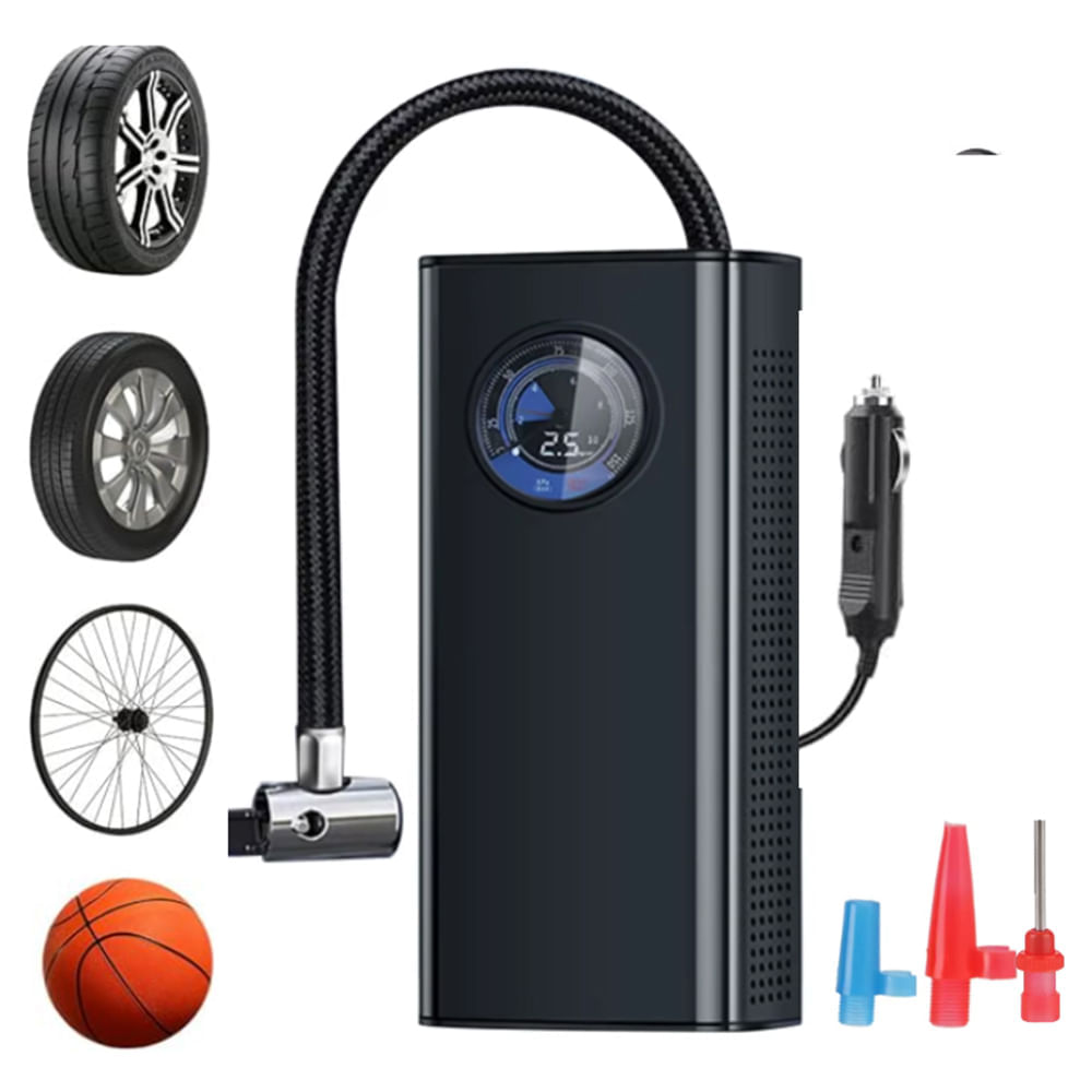 Compresor De Aire con pantalla Inflador llanta con cable