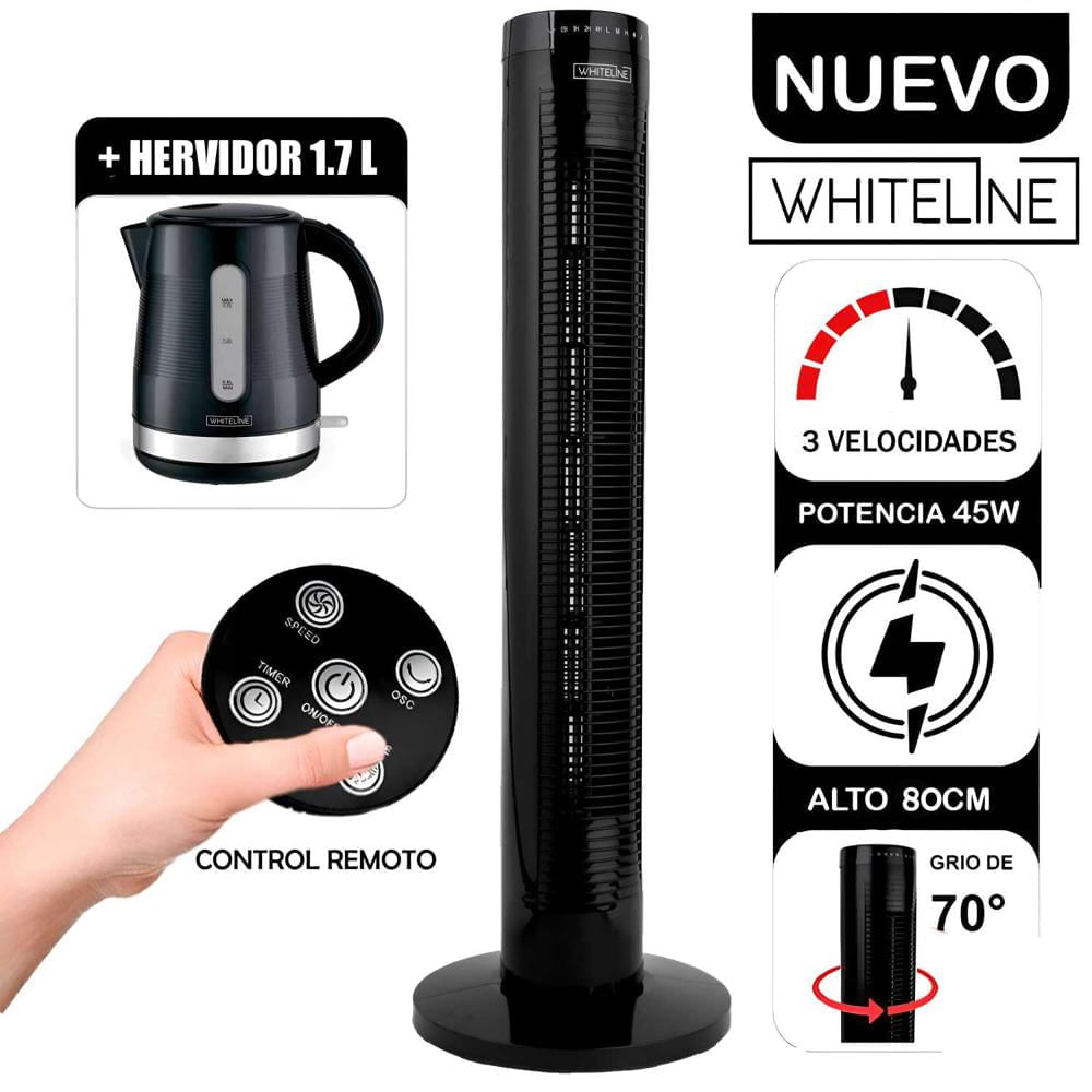 Ventilador de Torre YF-T03214 45W con Control +Hervidor