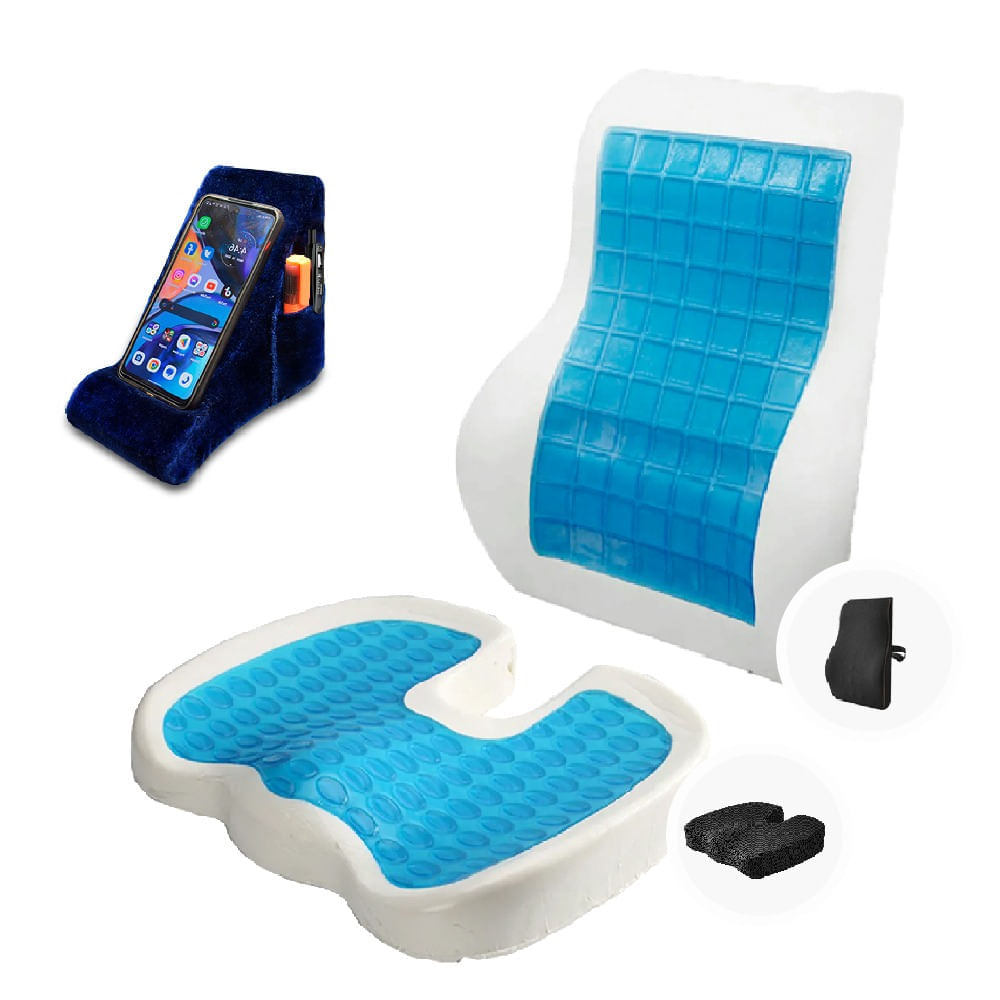 Cojín Lumbar y Cojín Coxis Gel Tech  Regalo Porta Celular Teraflex