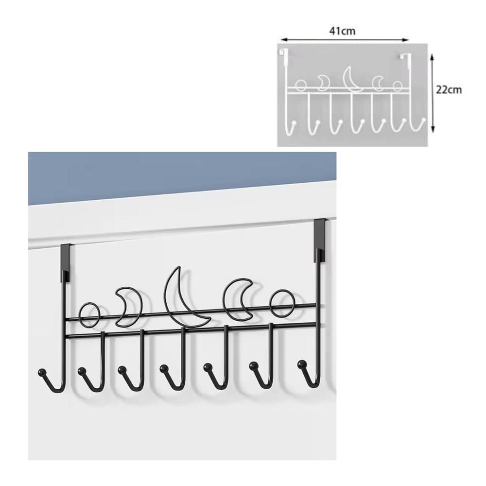 Perchero para Puertas con Ganchos Negros