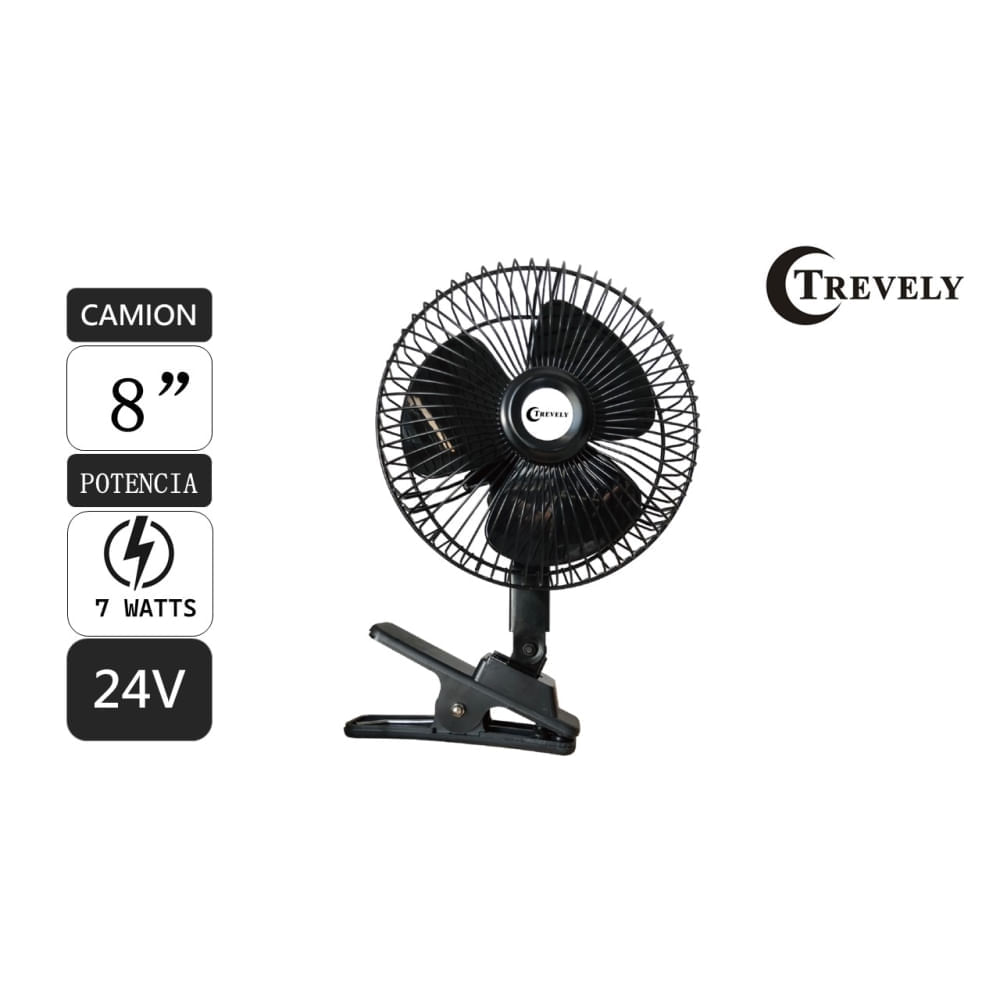 Ventilador para auto 8"" TREVELY CT-802 -  24 Voltios