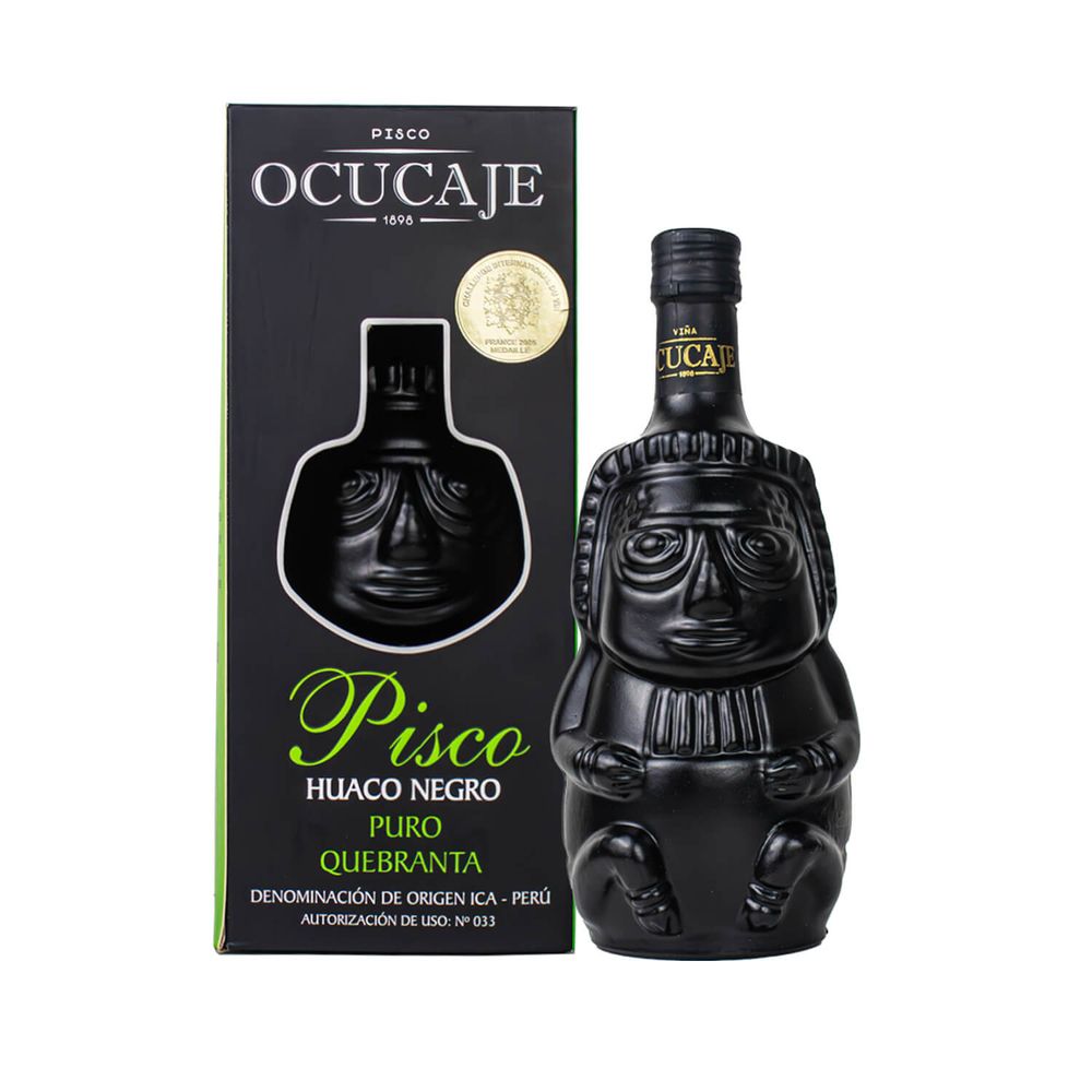 Pisco Ocucaje Huaco Negro Puro Quebranta 750 Ml