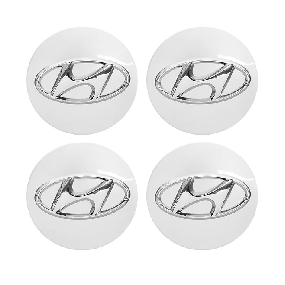 Tapa Central compatible con Aro Hyundai 60mm (juego 4 Unids) Color Plata