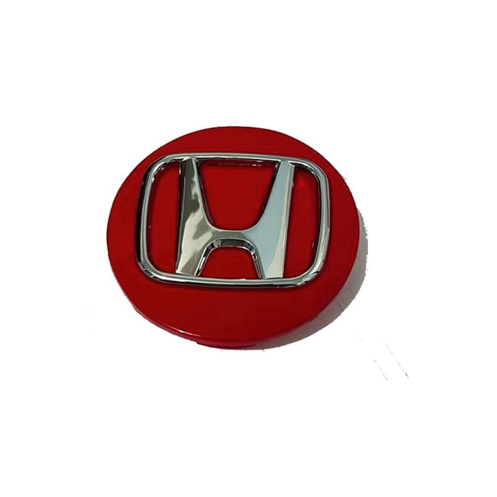 Tapa Central compatible con Aro Honda 69mm (juego 4 Unids) Color Rojo