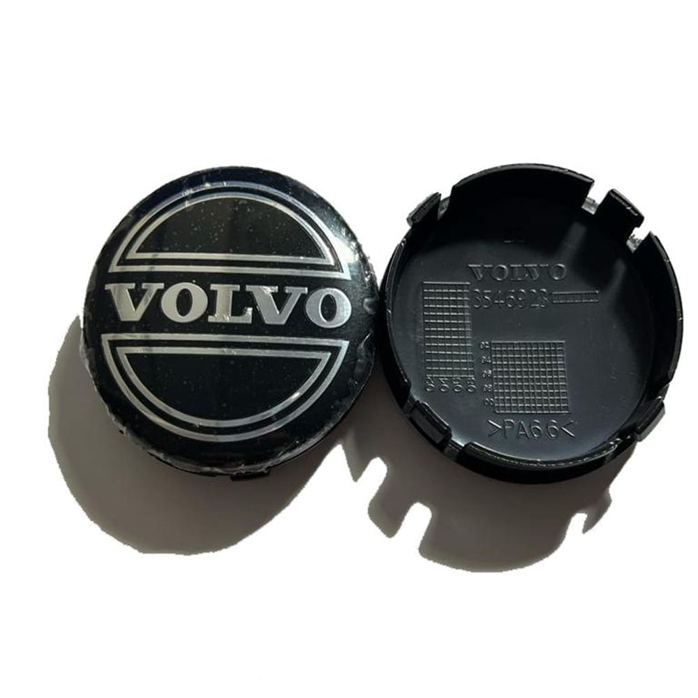 Tapa Central compatible con Aro Volvo 64mm (juego 4 Unids) Color Negro
