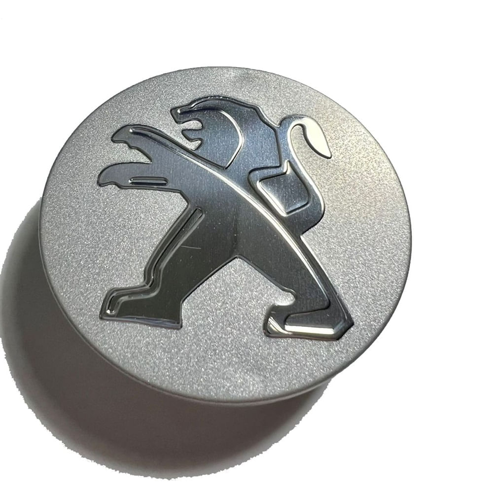 Tapa Central compatible con Aro Peugeot 60mm (juego 4 Unids) Color Plata