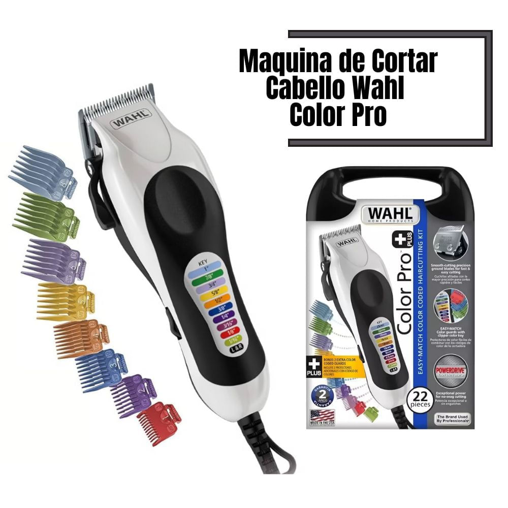 Maquina Wahl De Cortar Cabello Color Pro 23 Pzas