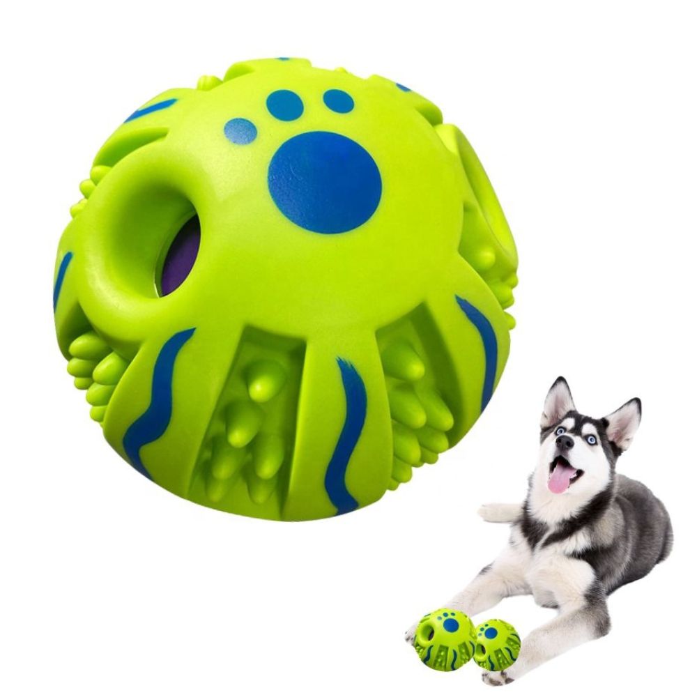 Pelota De Sonido Para Perro Con Textura D11cm