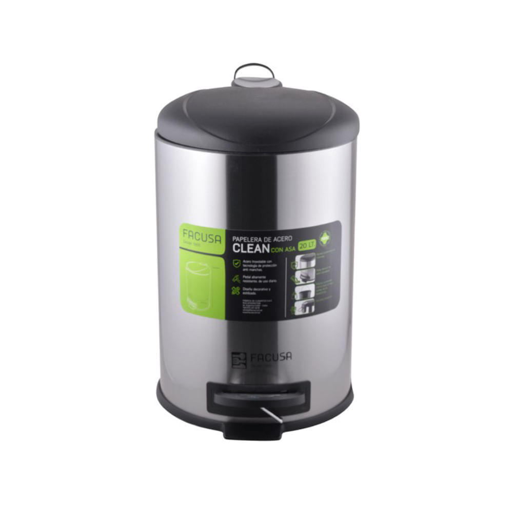 Papelera Clean 20L casa Acero Inoxidable 984152001