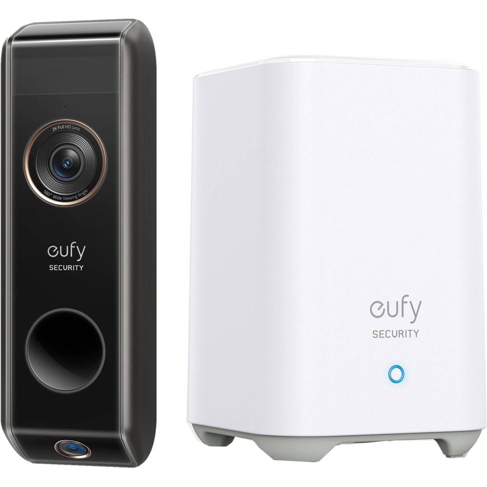 eufy Security S330 Timbre de Video 2K Wi-Fi a Batería y Kit HomeBase 2 - Doble Cámara, Audio Bidirec