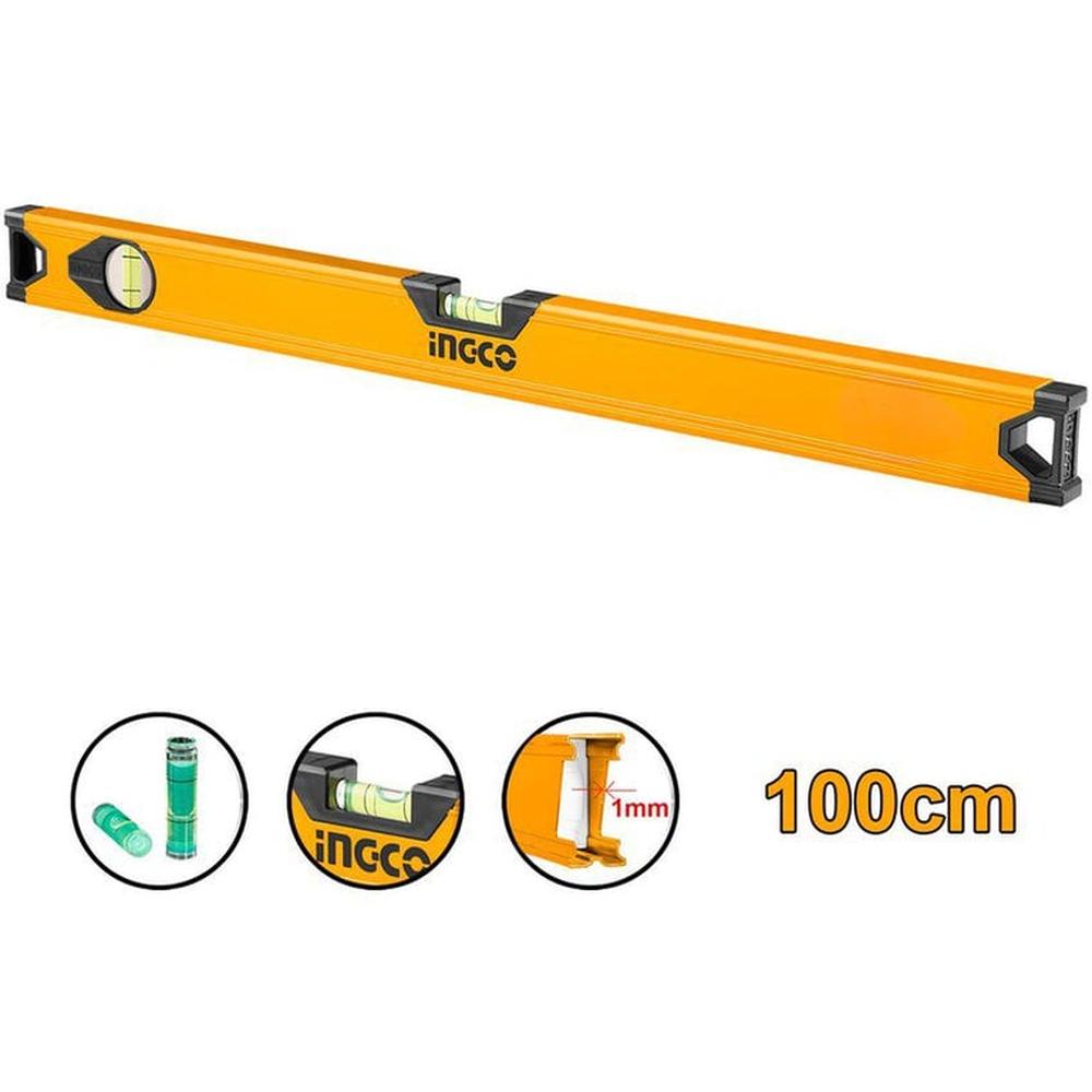 Nivel De Aluminio 1M Con Burbuja Profesional Ingco - Hsl58100