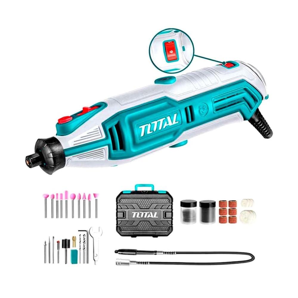 Mini Grinder Esmeril Total 130W Eléctrico 109 Piezas Pulido - Tg513326