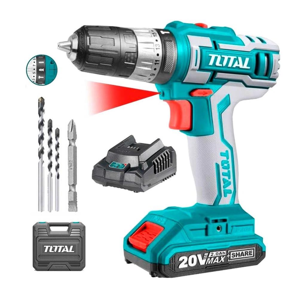Taladro Atornillador Percutor Industrial 20V 1 Bat Total