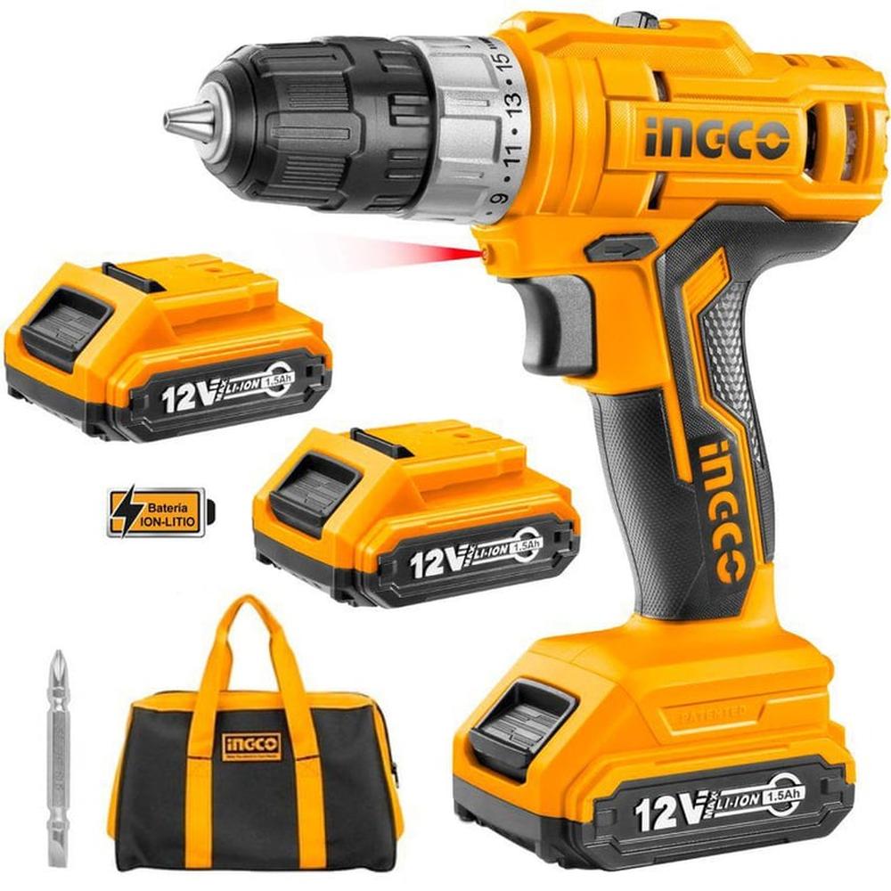 Taladro Atornillador 12V Inalámbrico  Baterías Ingco - Cdli1222