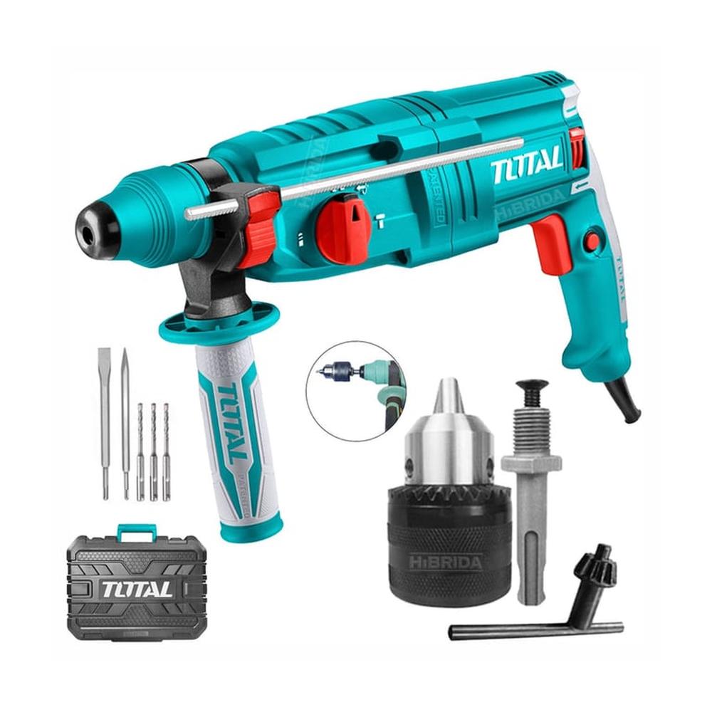 Combo Taladro Rotomartillo 800W Sds Plus Y Brocas Chuck 12